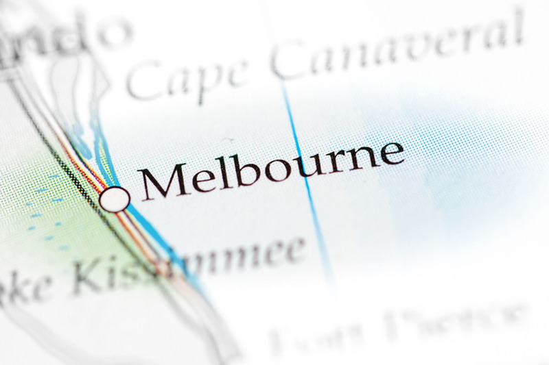 Map showing Melbourne